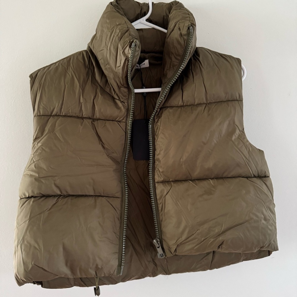 Olive Green Puffer Vest